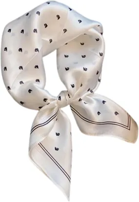 100% Mulberry Silk Neck Scarf - 21"x21" Small Printed Square Neckerchief Scarves for Women Gift Packed