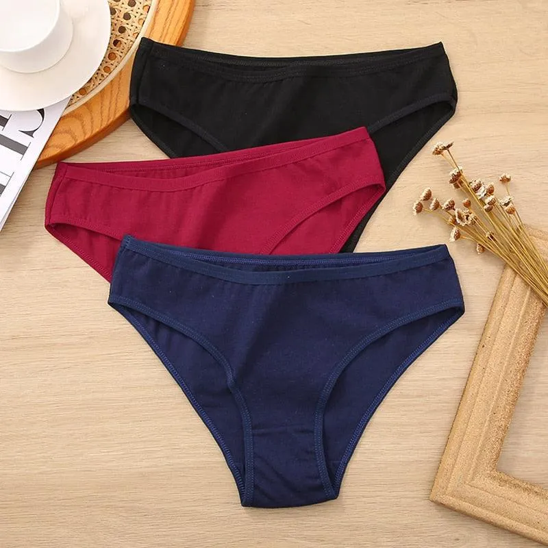 2 Pack Cotton Mix Panties Heart Hollow Out Briefs Low-Waist Underpants Seamless Underwear