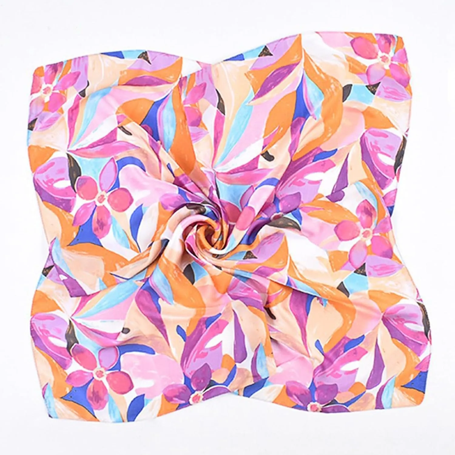 27.5 Inches Satin Head Scarf for Women Silk-Like Floral Hair Scarf, Neck Scarf for Women, Multi-Use Square Scarf