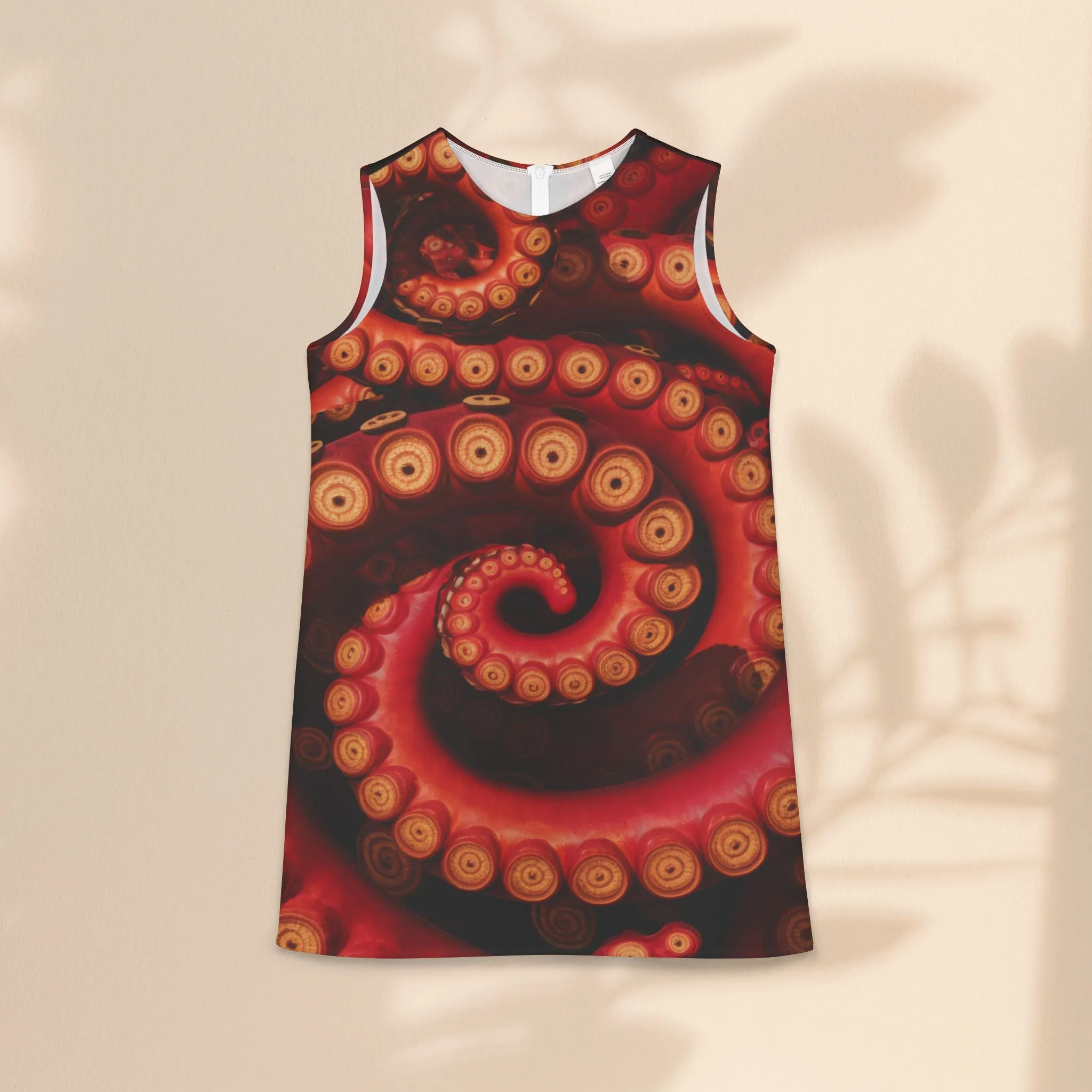 A-line Sleeveless Dress  - Red Octopus Twists