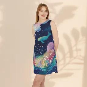 A-line Sleeveless Dress - Under The Sea