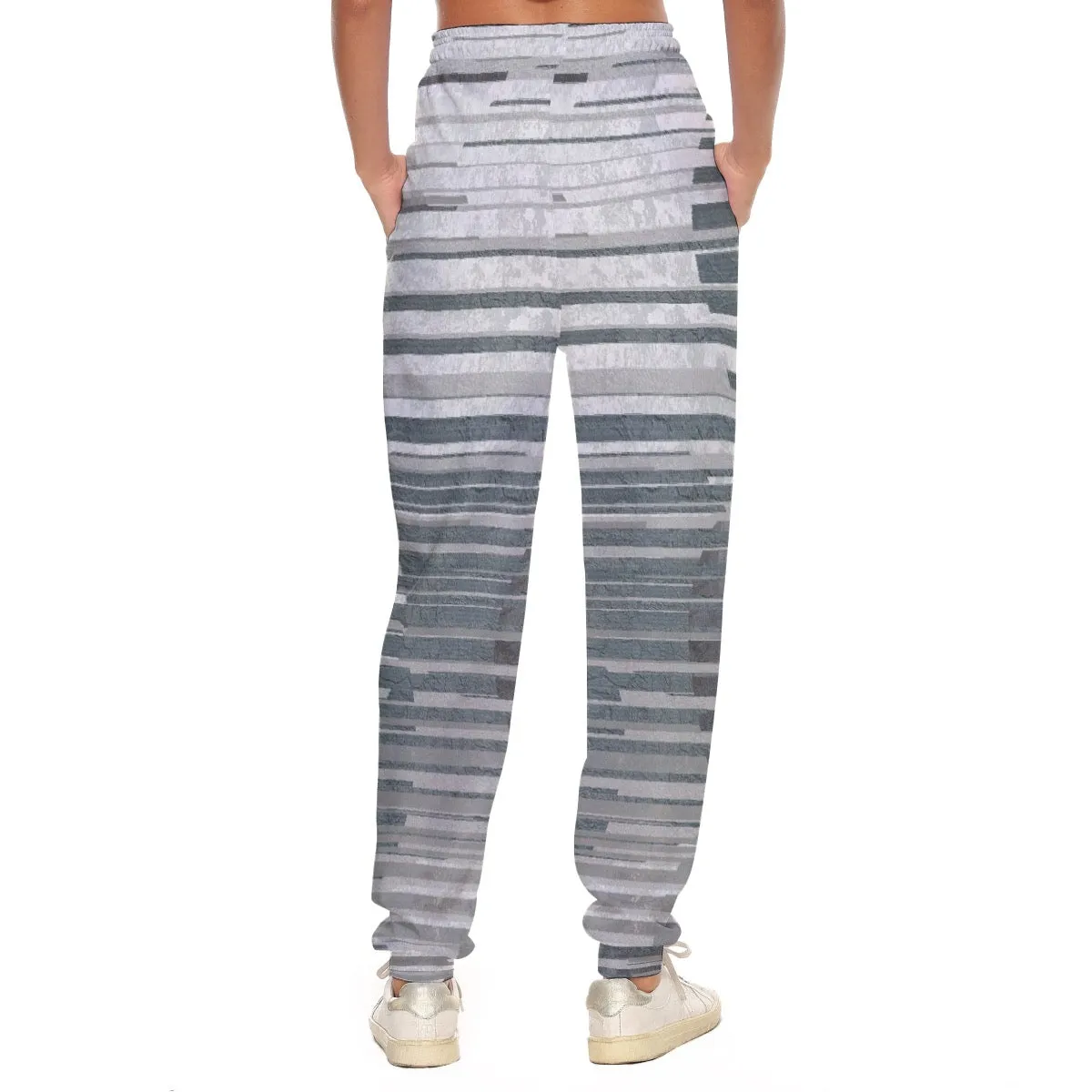 All-Over Print Women's Casual Pants 230 silver print