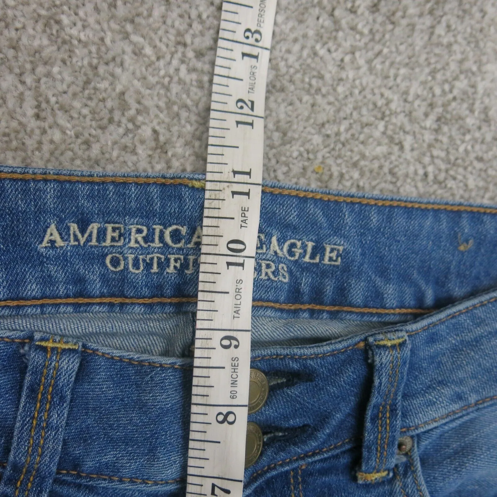 American Eagle Womens Artist Crop Jeans Stretch 100%Cotton High Rise Blue Size 2