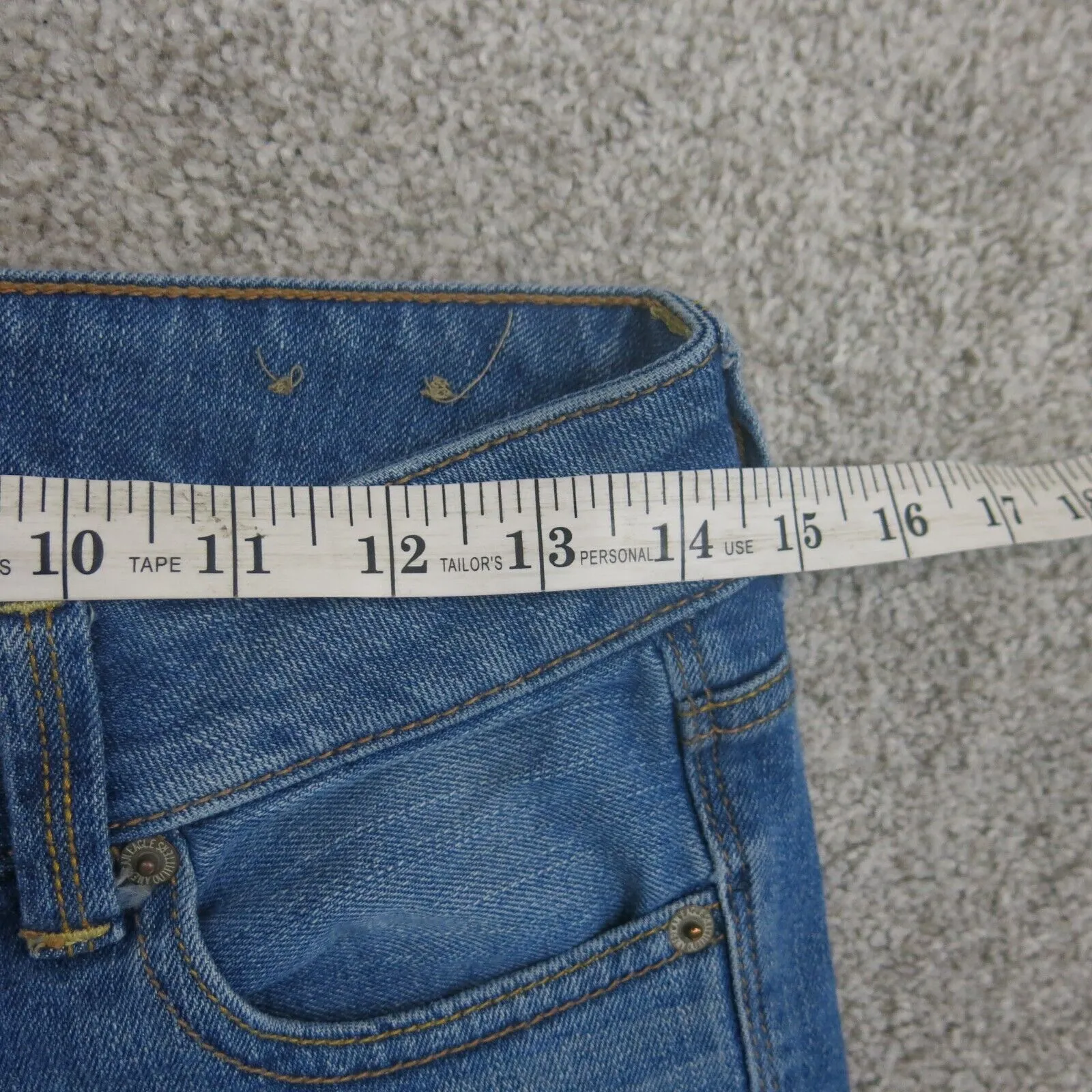 American Eagle Womens Artist Crop Jeans Stretch 100%Cotton High Rise Blue Size 2