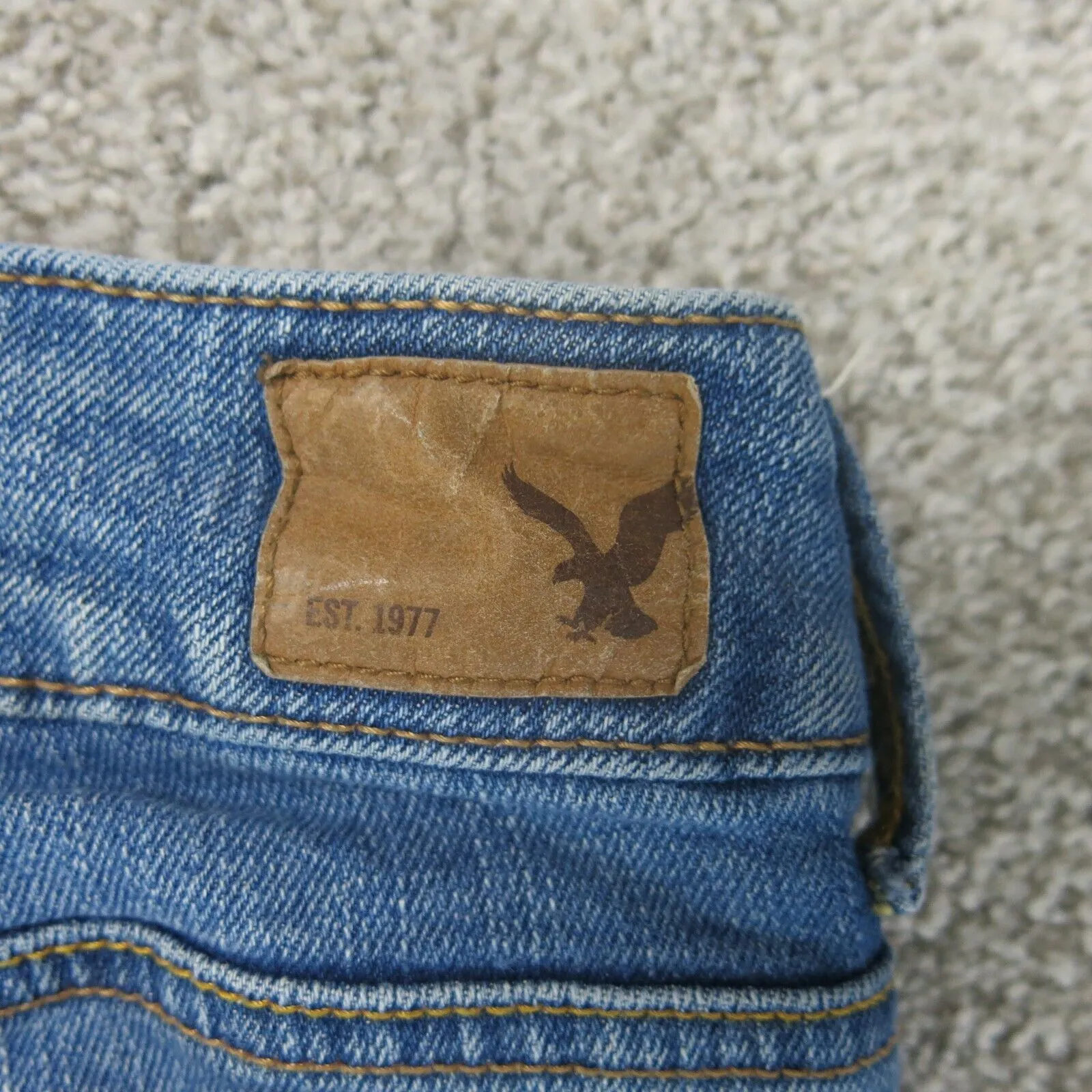 American Eagle Womens Artist Crop Jeans Stretch 100%Cotton High Rise Blue Size 2