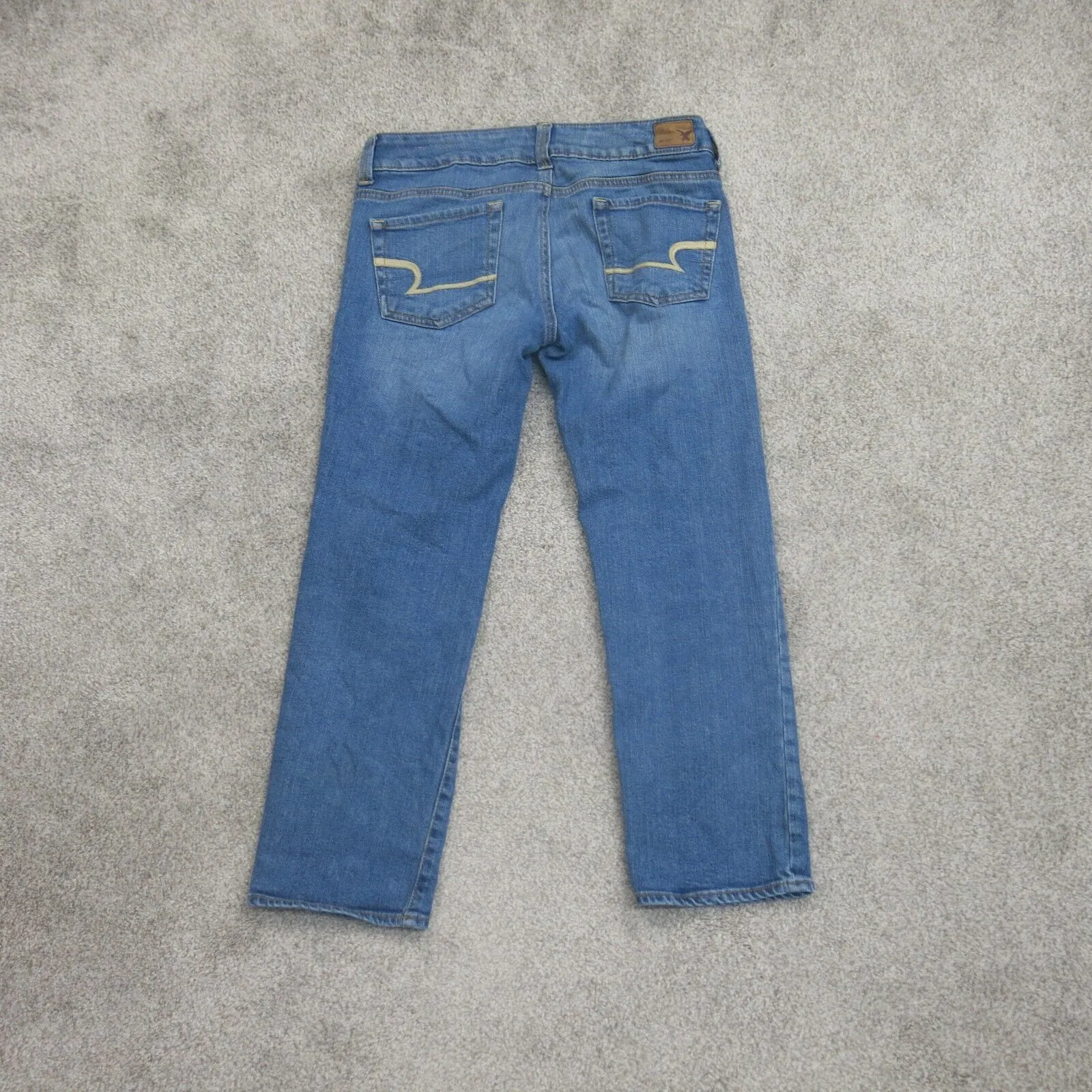 American Eagle Womens Artist Crop Jeans Stretch 100%Cotton High Rise Blue Size 2