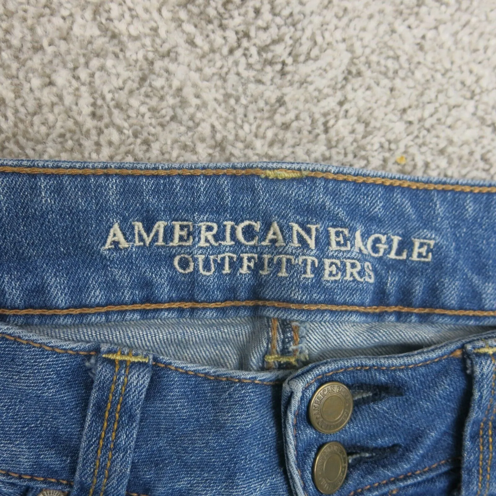 American Eagle Womens Artist Crop Jeans Stretch 100%Cotton High Rise Blue Size 2