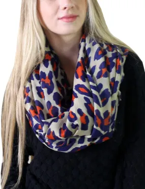 Anika Dali Women's Animal Print Infinity Loop Scarfs Wrap (Leopard, Python, Cheetah, Skulls)
