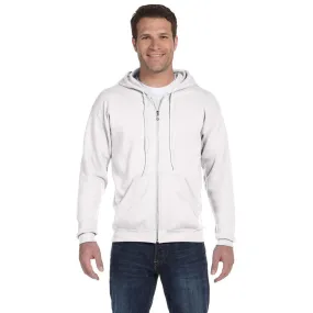 Anvil Men's White Full-Zip Hooded Fleece