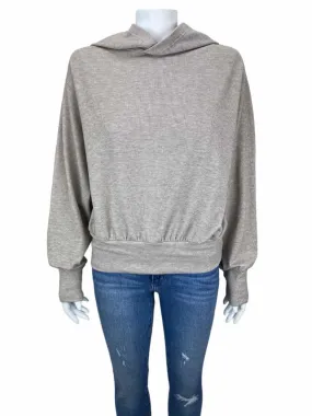 Bobi Los Angeles Women's Hooded Sweatshirt Taupe Heather Size S