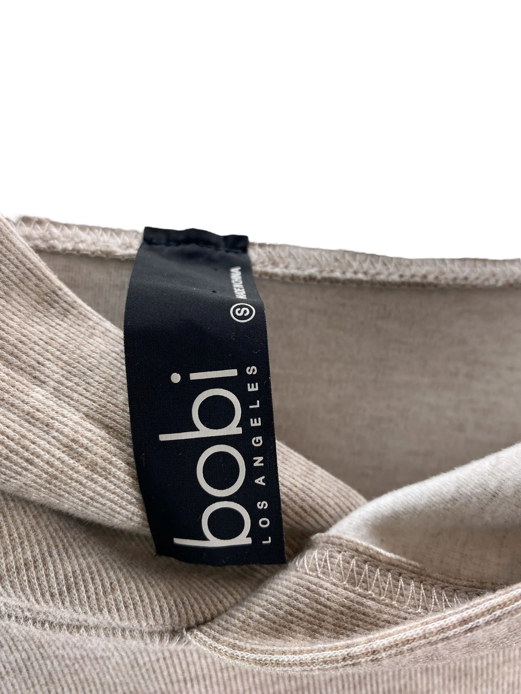 Bobi Los Angeles Women's Hooded Sweatshirt Taupe Heather Size S