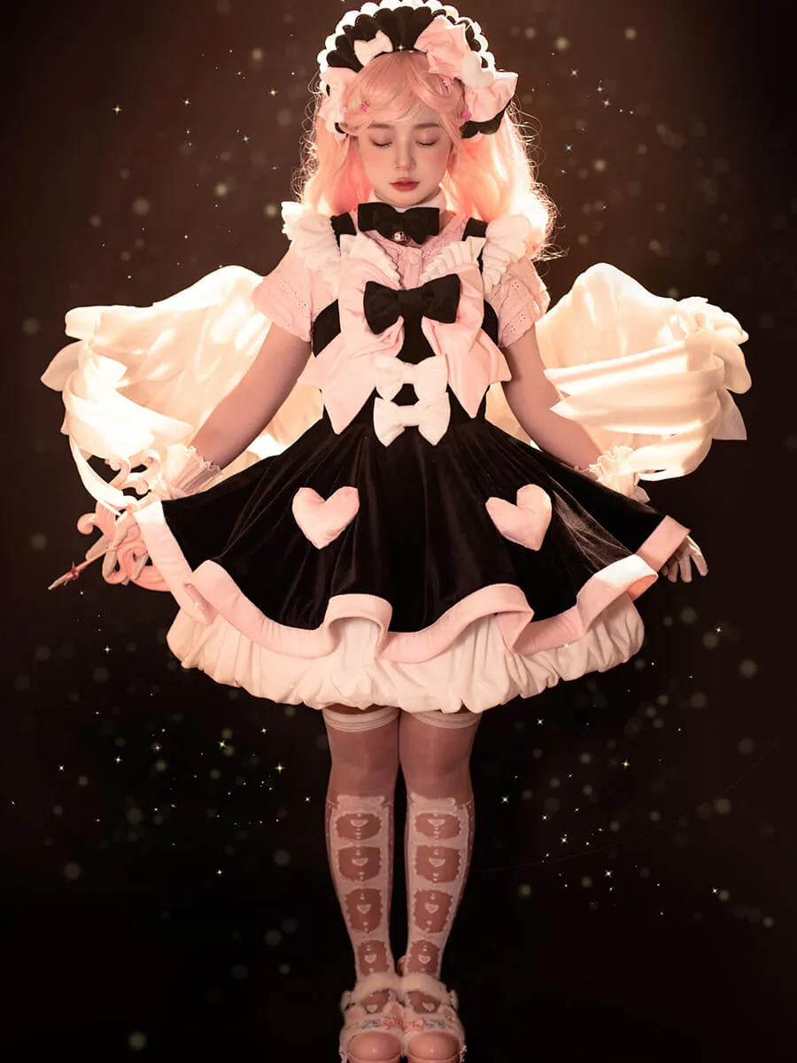 Bow Hearts Pattern Knee Socks