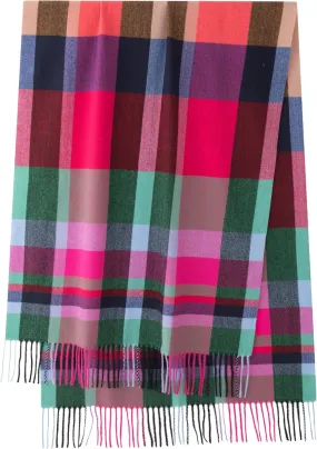 CALVIN & OLIVIA Women's Fall Winter Scarf Thick Classic Plaid Scarf Wrap Warmth Soft Oversized Cashmere Feel Scarves