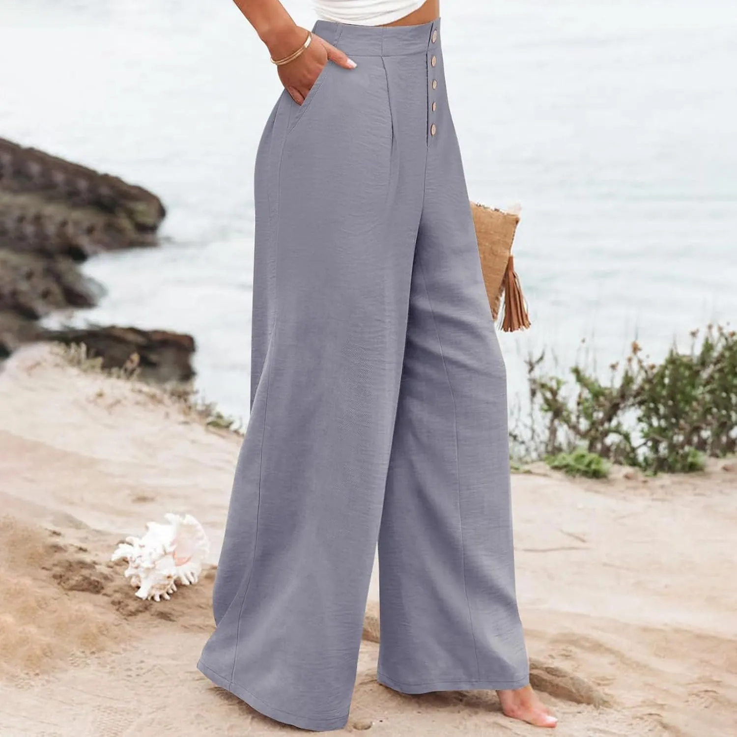 Cargo Pants for Women Women High Waist Casual Work Business Casual High Waisted Dressy Pants Flowy Trousers Office