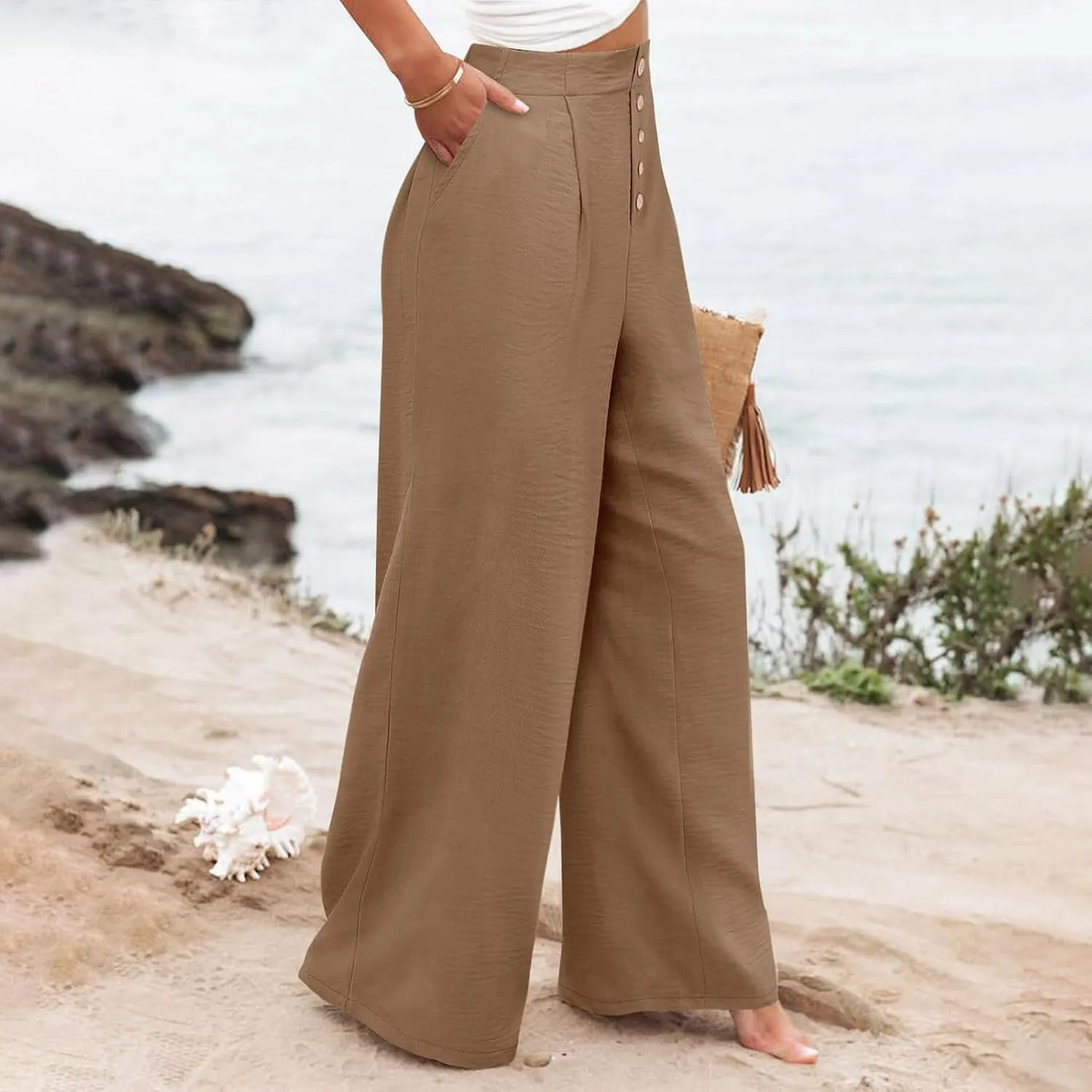 Cargo Pants for Women Women High Waist Casual Work Business Casual High Waisted Dressy Pants Flowy Trousers Office