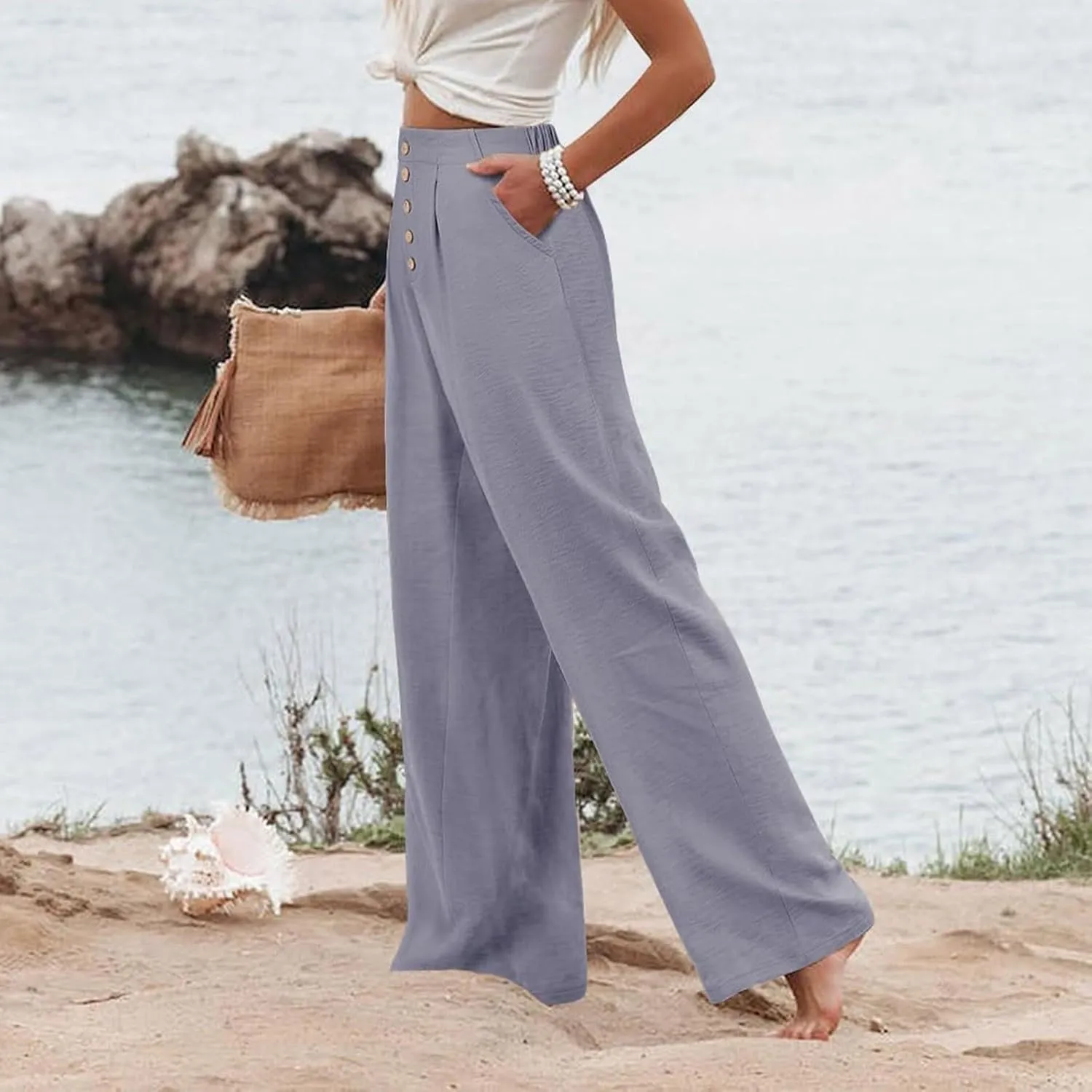 Cargo Pants for Women Women High Waist Casual Work Business Casual High Waisted Dressy Pants Flowy Trousers Office