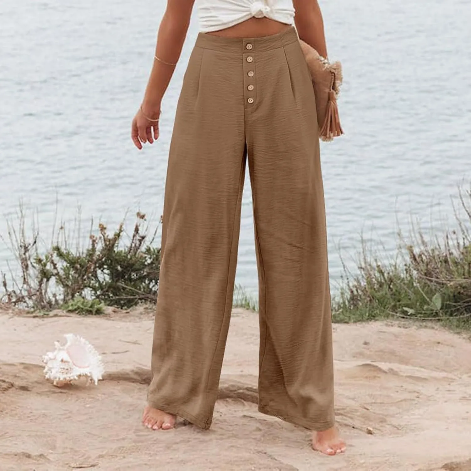 Cargo Pants for Women Women High Waist Casual Work Business Casual High Waisted Dressy Pants Flowy Trousers Office