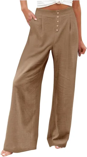Cargo Pants for Women Women High Waist Casual Work Business Casual High Waisted Dressy Pants Flowy Trousers Office