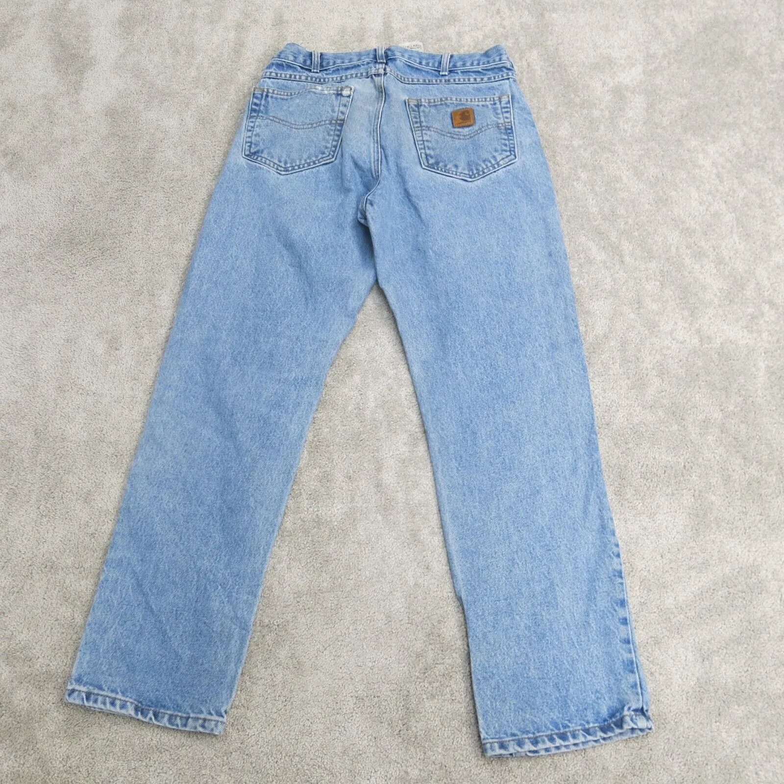 Carhartt Jeans Mens W33XL32 Blue Denim Straight Leg 100% Cotton Casual Pockets