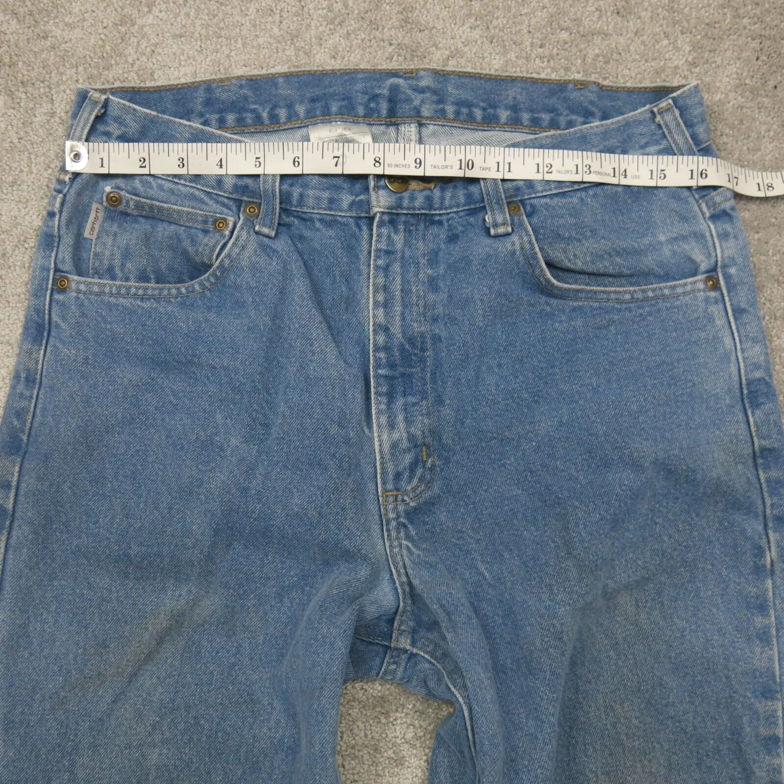 Carhartt Men Straight Leg Jeans Traditional Fit High Rise Cotton Blue SZ W33XL36