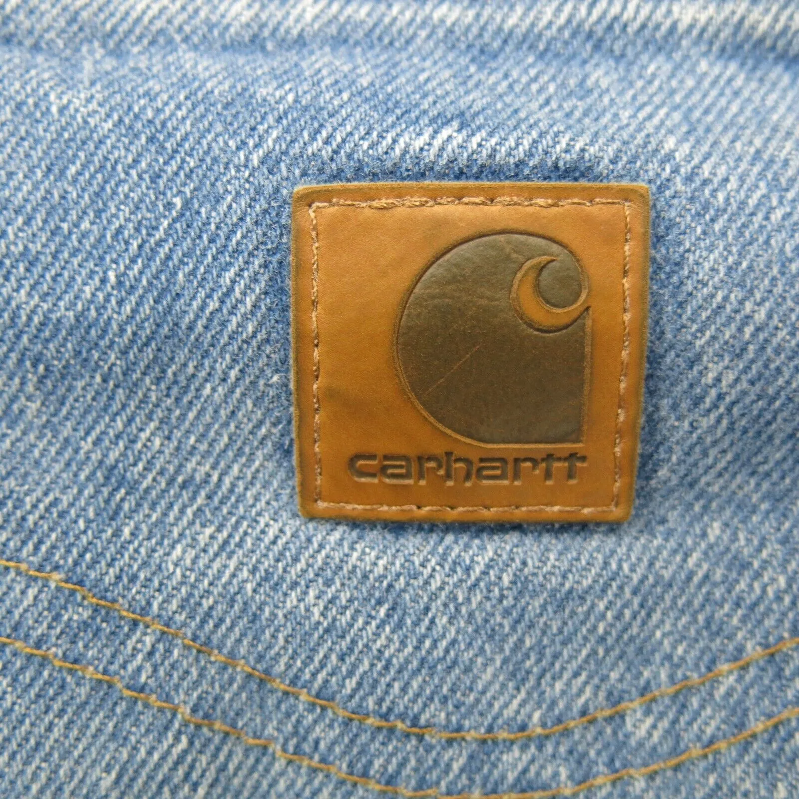 Carhartt Men Straight Leg Jeans Traditional Fit High Rise Cotton Blue SZ W33XL36
