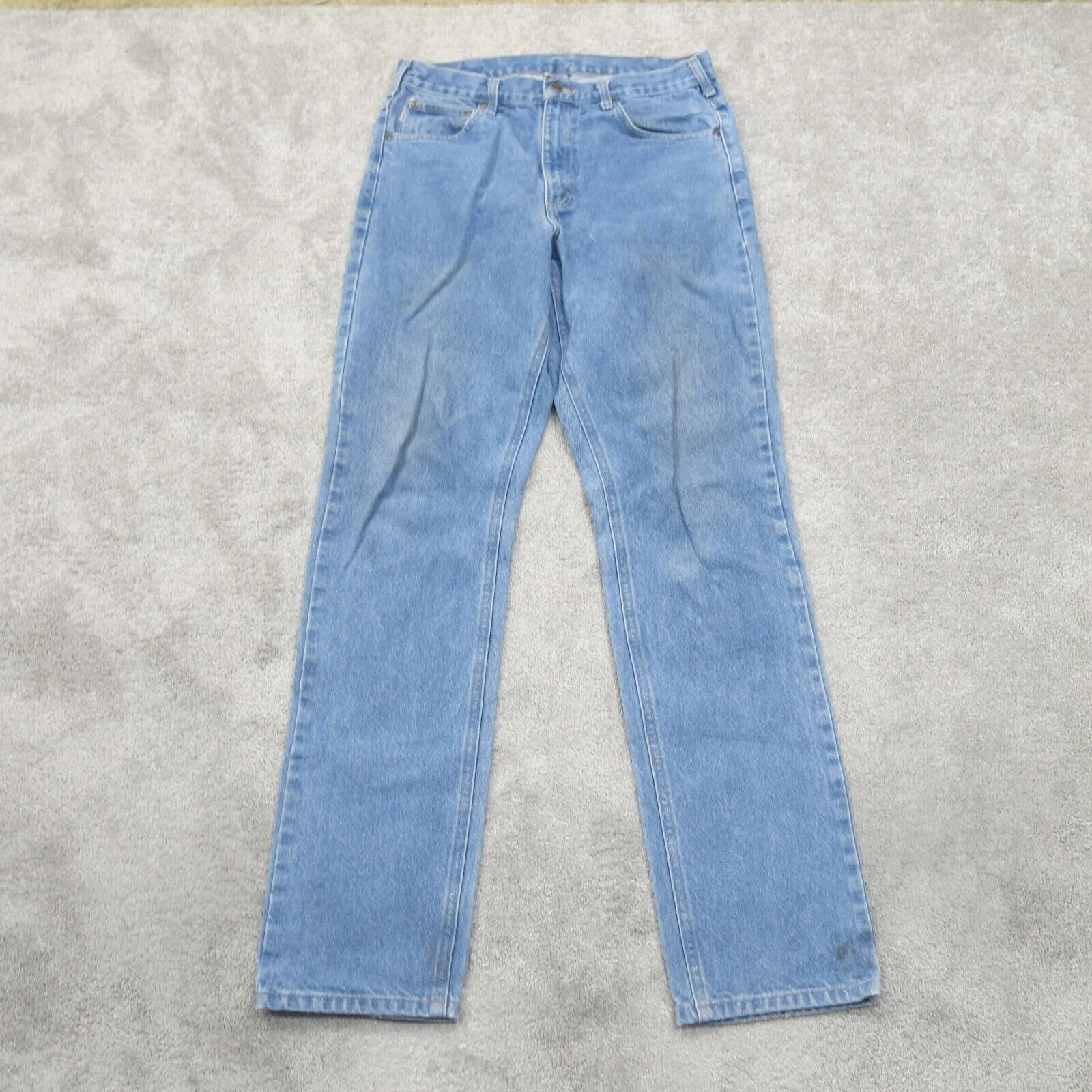 Carhartt Men Straight Leg Jeans Traditional Fit High Rise Cotton Blue SZ W33XL36