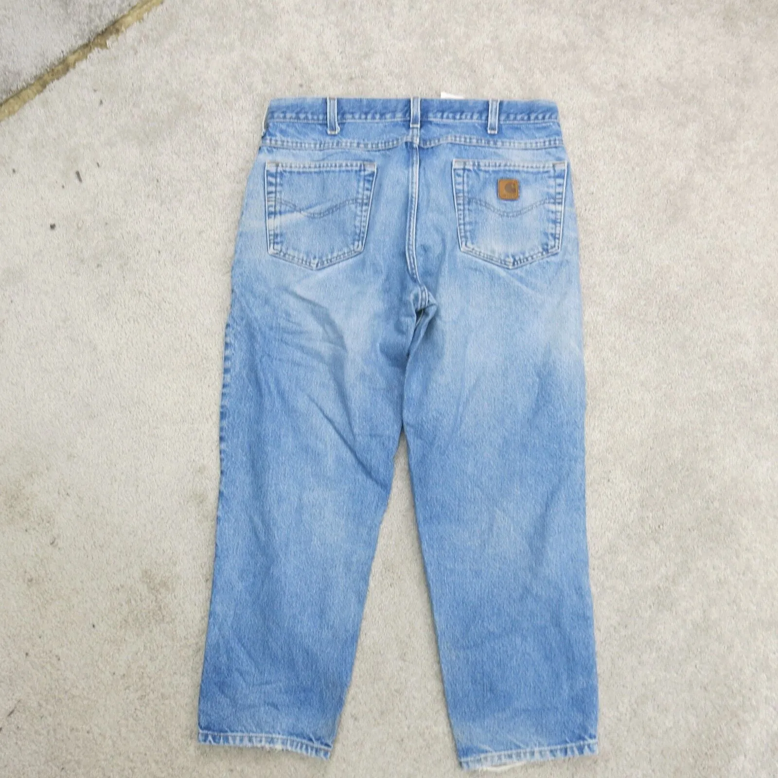 Carhartt Mens Jeans Denim Slim Straight Leg Mid Rise Light Blue Size W36XL28