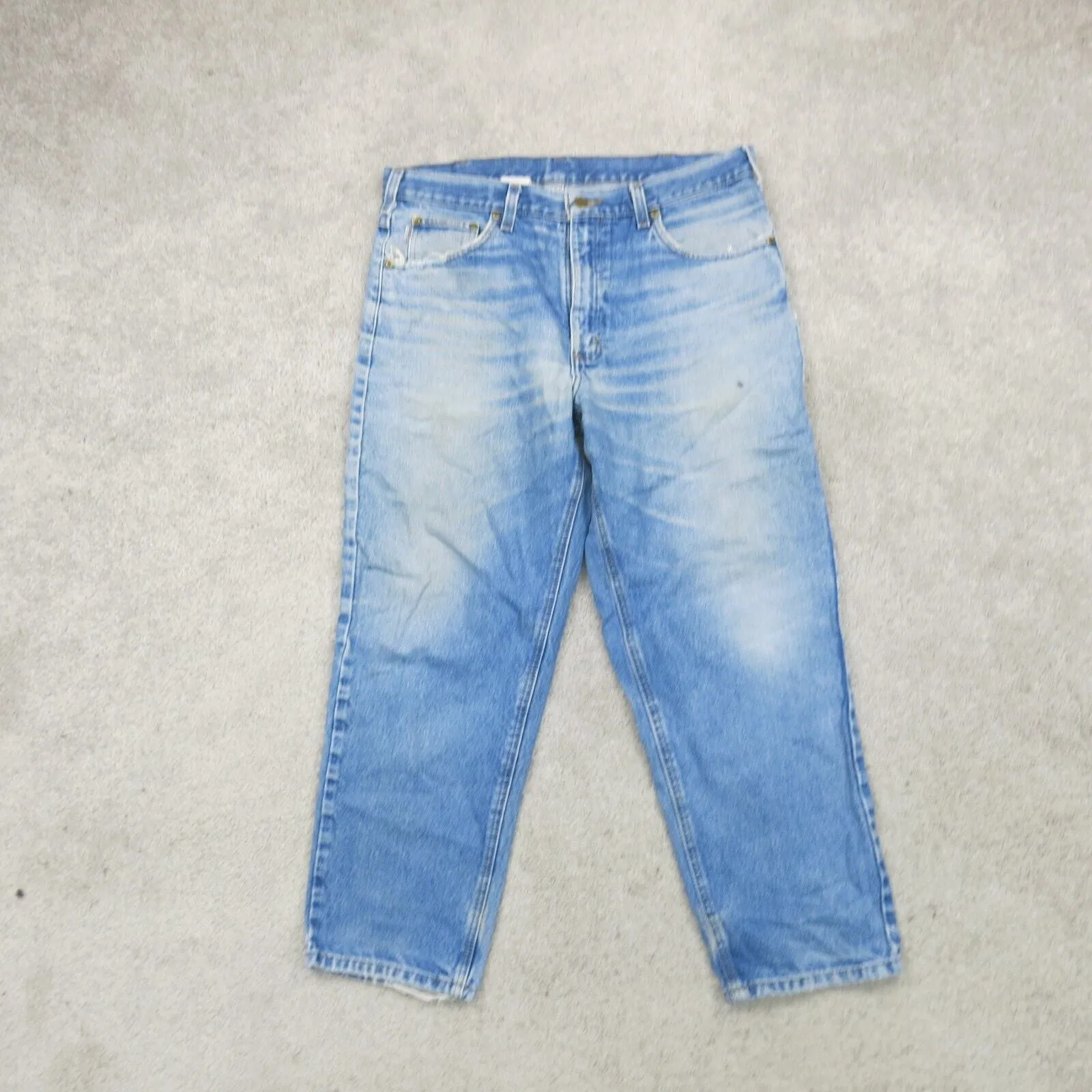 Carhartt Mens Jeans Denim Slim Straight Leg Mid Rise Light Blue Size W36XL28