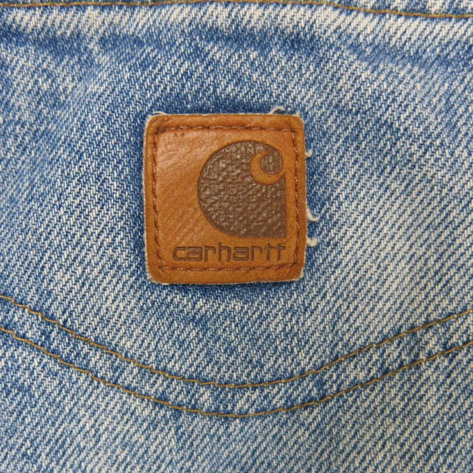 Carhartt Mens Jeans Denim Slim Straight Leg Mid Rise Light Blue Size W36XL28