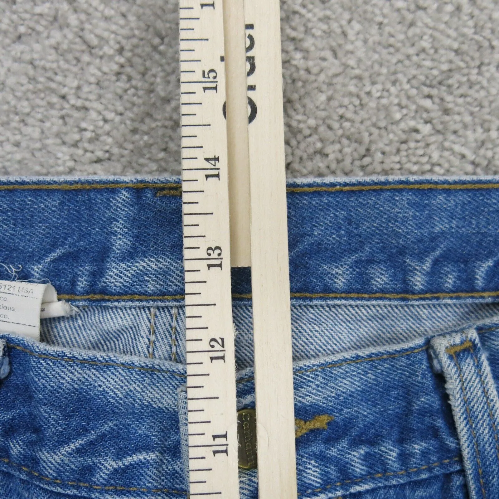 Carhartt Mens Jeans Denim Slim Straight Leg Mid Rise Light Blue Size W36XL28