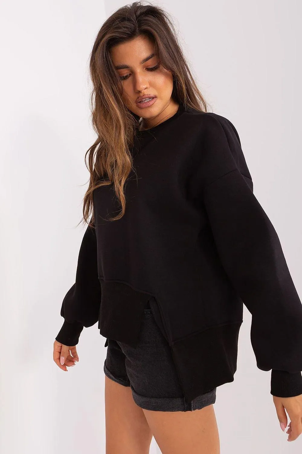Chic Cotton Asymmetrical Sweatshirt from Moda