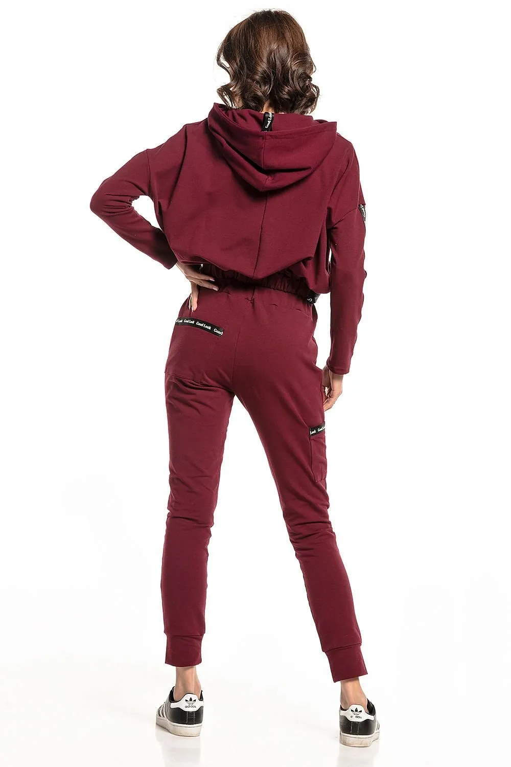 Chic Hooded Cotton Blend Sweatshirt with Ribbed Hem