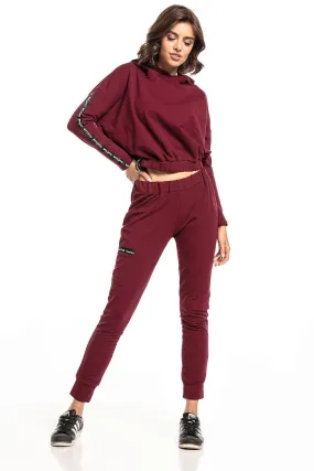 Chic Hooded Cotton Blend Sweatshirt with Ribbed Hem