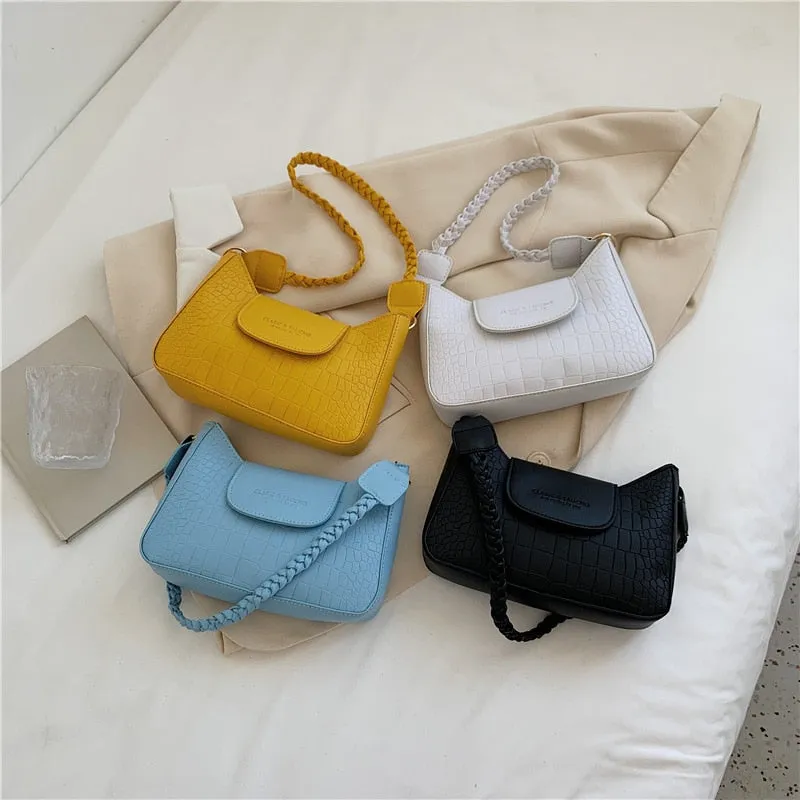 Christmas Gift Fashion Crocodile Pattern Women's Bag New Popular PU Leather Shoulder Bag Luxury Designer Texture Buckle Handbags for Women 2021