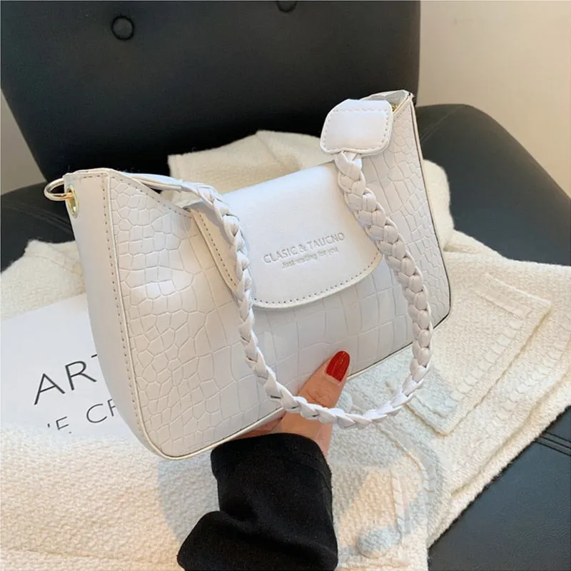Christmas Gift Fashion Crocodile Pattern Women's Bag New Popular PU Leather Shoulder Bag Luxury Designer Texture Buckle Handbags for Women 2021