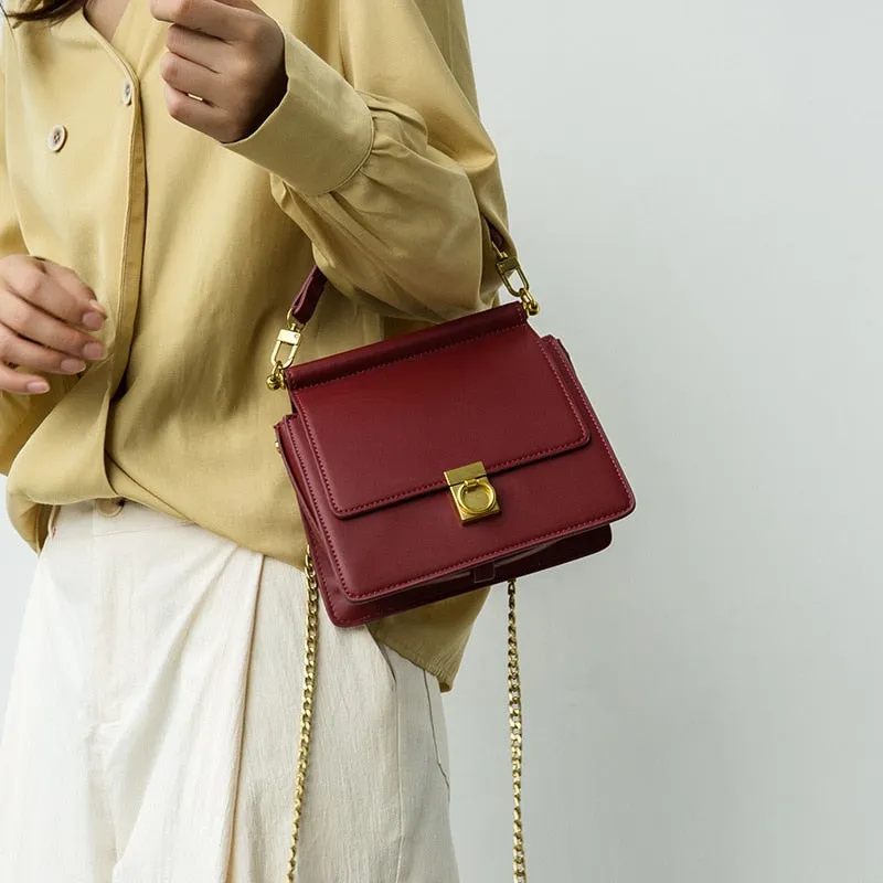 Christmas Gift Fashion Women Handbags Design Chain Shoulder Bags Luxury Pu Leather Crossbody Messenger Bag Chic Lock Small Flap Lady Purse 2021