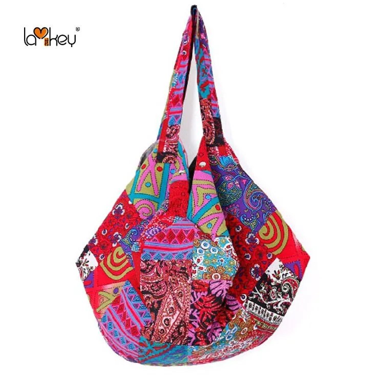 Christmas Gift Hippy Hippie Bohemian Canvas Bags For Women Sling Shoulder Crossbody Clutch Bag Basket Female Vintage Cotton Women's Handbags