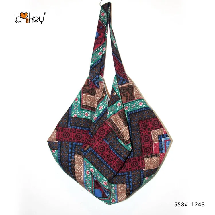 Christmas Gift Hippy Hippie Bohemian Canvas Bags For Women Sling Shoulder Crossbody Clutch Bag Basket Female Vintage Cotton Women's Handbags
