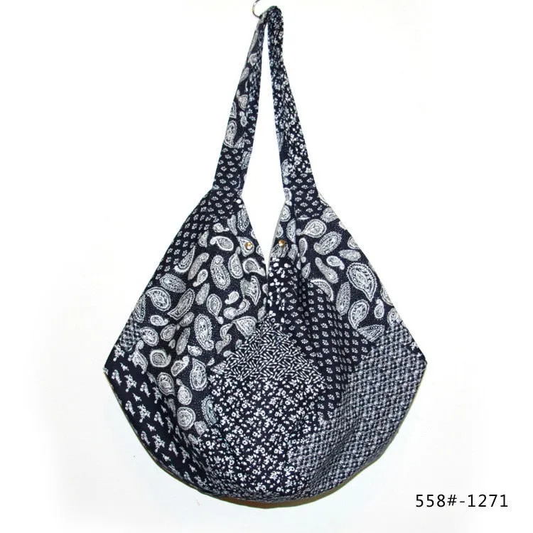 Christmas Gift Hippy Hippie Bohemian Canvas Bags For Women Sling Shoulder Crossbody Clutch Bag Basket Female Vintage Cotton Women's Handbags