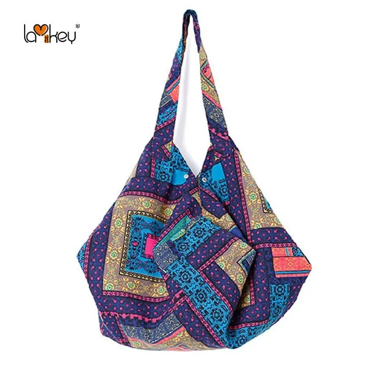 Christmas Gift Hippy Hippie Bohemian Canvas Bags For Women Sling Shoulder Crossbody Clutch Bag Basket Female Vintage Cotton Women's Handbags