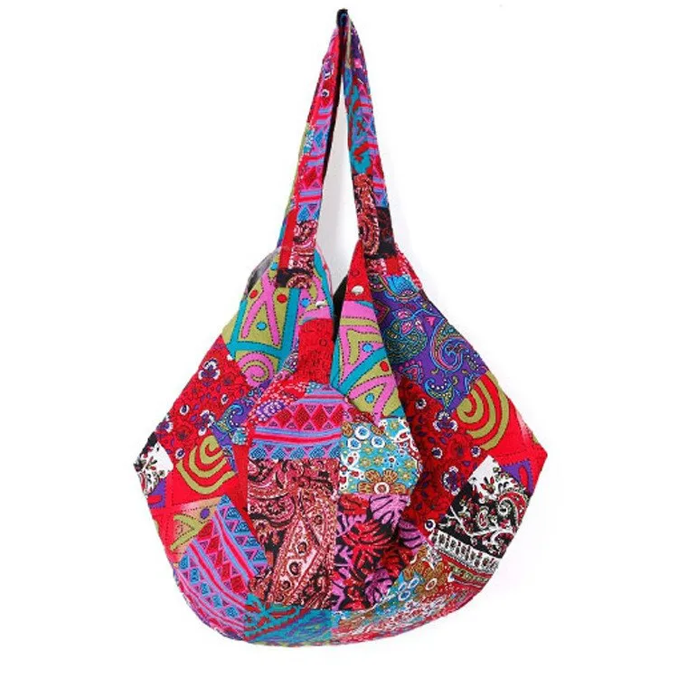 Christmas Gift Hippy Hippie Bohemian Canvas Bags For Women Sling Shoulder Crossbody Clutch Bag Basket Female Vintage Cotton Women's Handbags