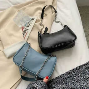 Christmas Gift Soft PU Leather Women Purple Underarm Bag Retro Solid Color Ladies Baguette Handbags Fashion Design Girls Small Shoulder Bags