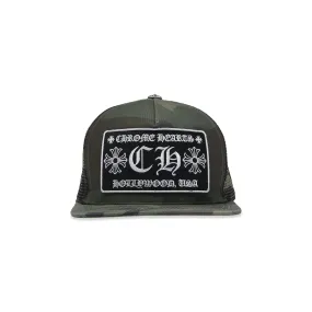 Chrome Hearts Hollywood Trucker Cap, Green Camo
