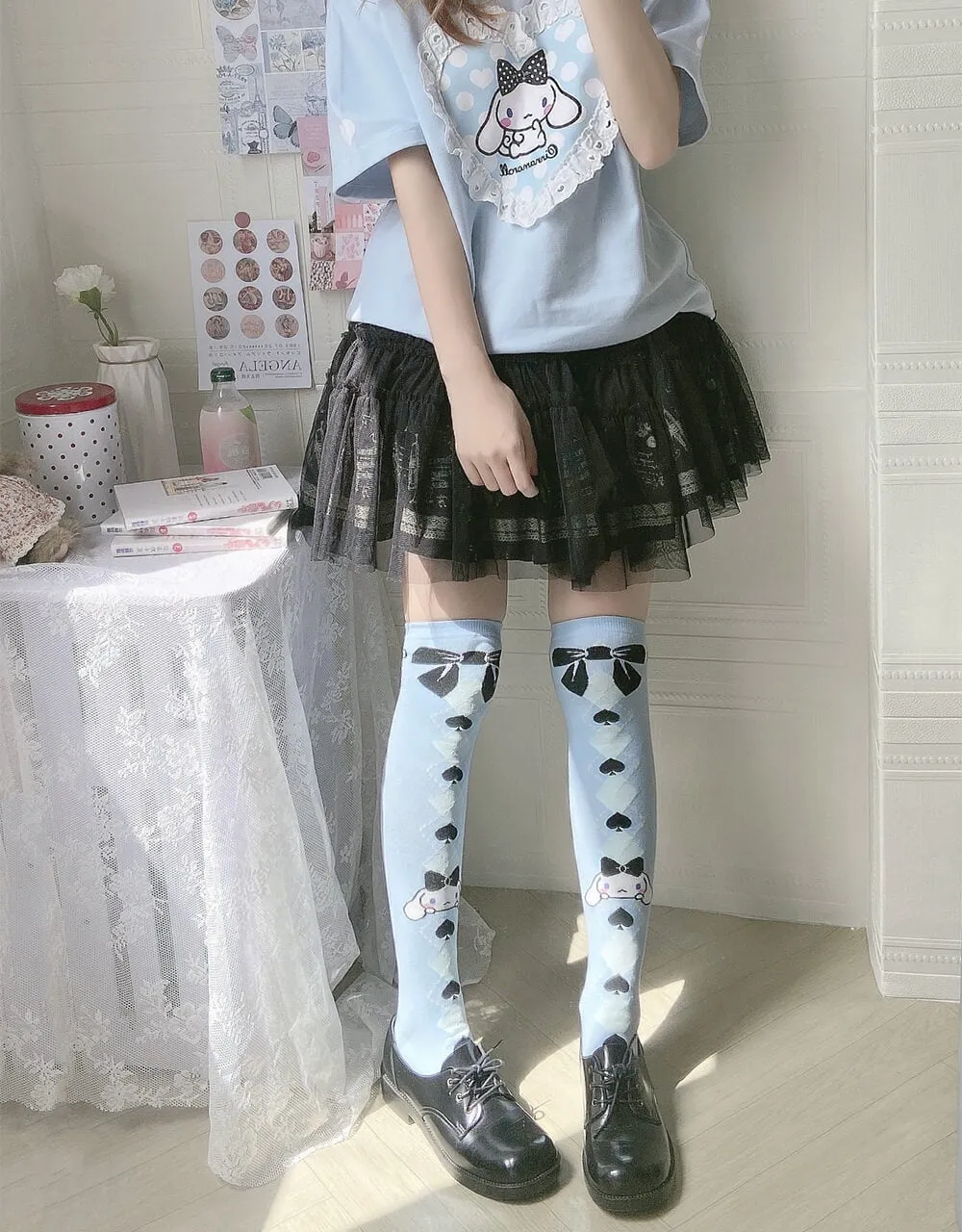 Cinnamoroll Alice Pattern Over Knee Socks