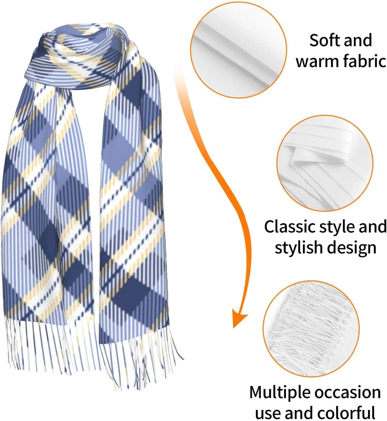 Clan Bain Tartan Imitation Cashmere Tassel Scarf Winter Scarf Autumn Softest Classic Warm