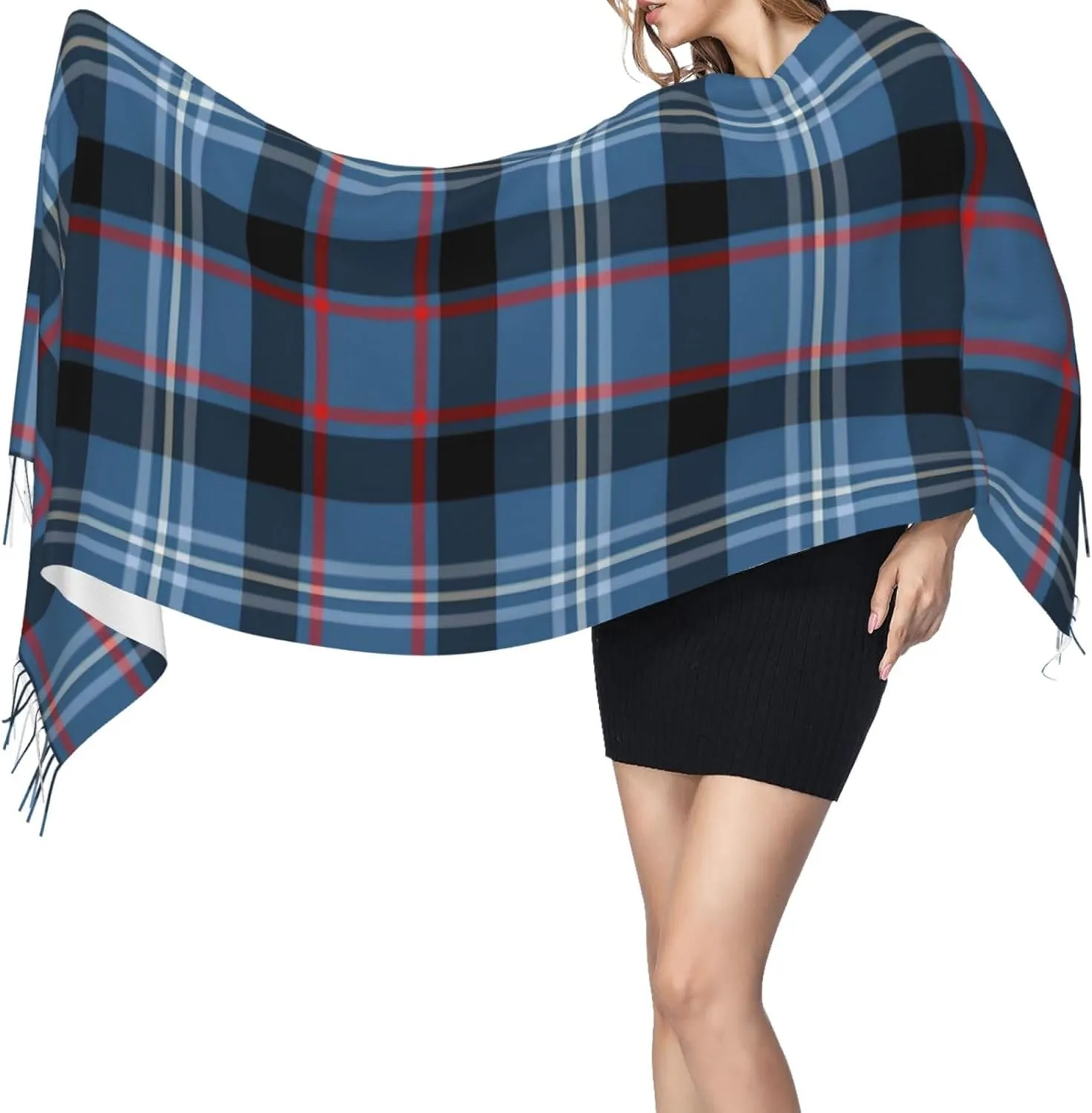 Clan Laing Tartan Imitation Cashmere Tassel Scarf Winter Scarf Autumn Softest Classic Warm