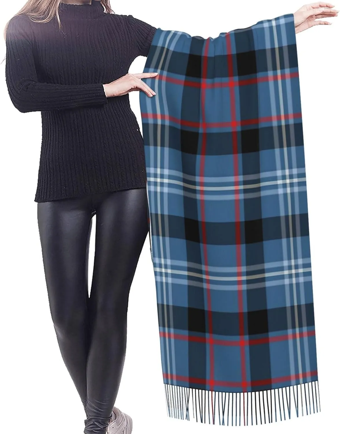 Clan Laing Tartan Imitation Cashmere Tassel Scarf Winter Scarf Autumn Softest Classic Warm