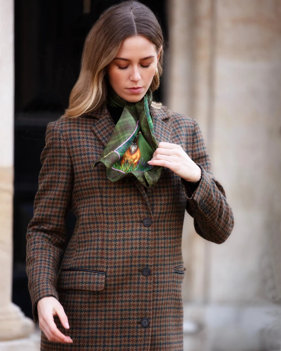 Clare Haggas Narrow Caledonia Silk Scarf