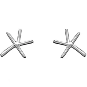 Classic Women's Earrings - Sterling Silver Flat Starfish Post Back Closure | A-1694