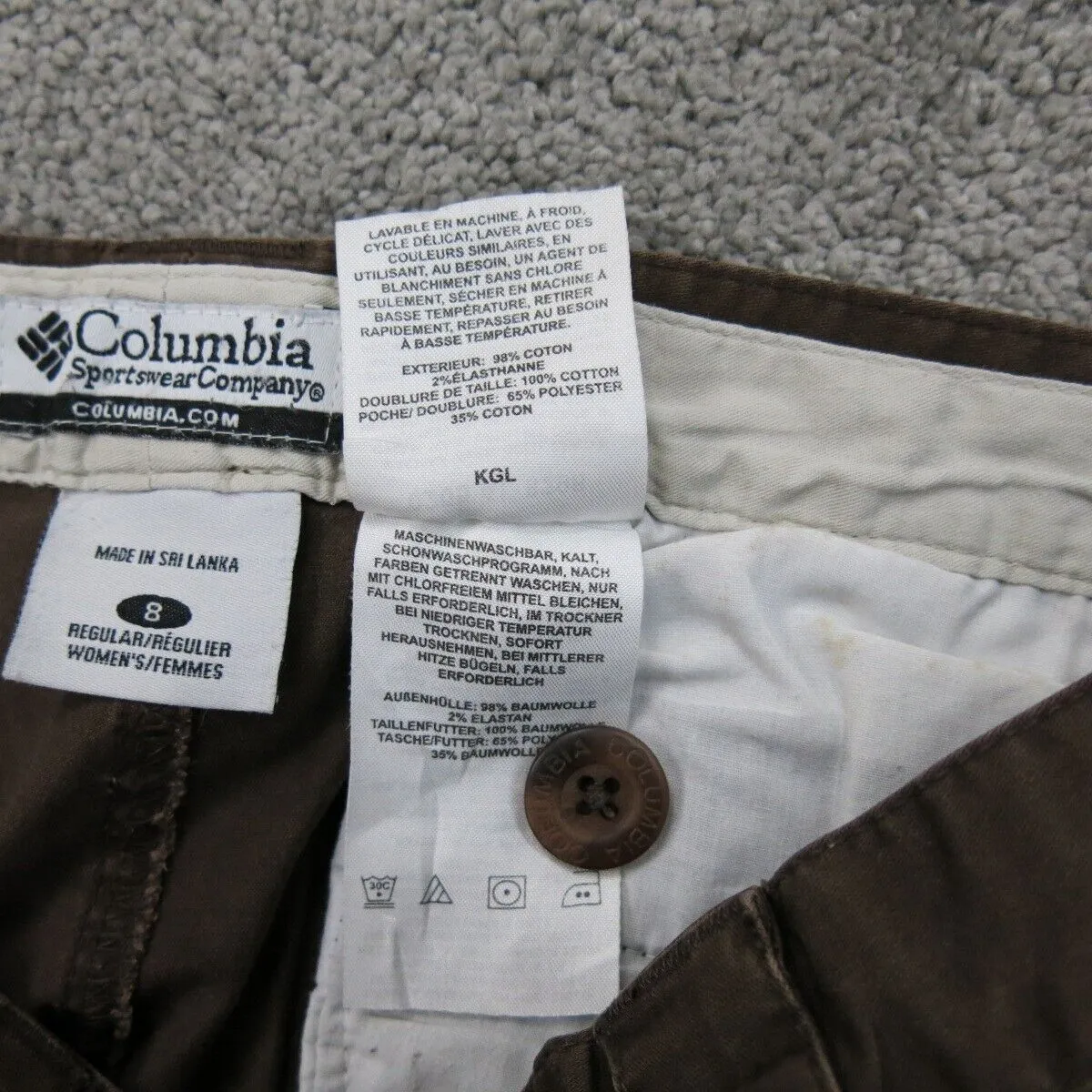 Columbia Womens Jegging Jeans Wide Leg High Rise Pockets Brown Size 8